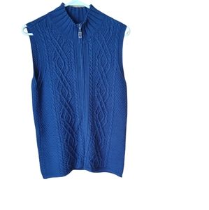splendor! Zip Up Knit Vest sweaters Size S/P color blue